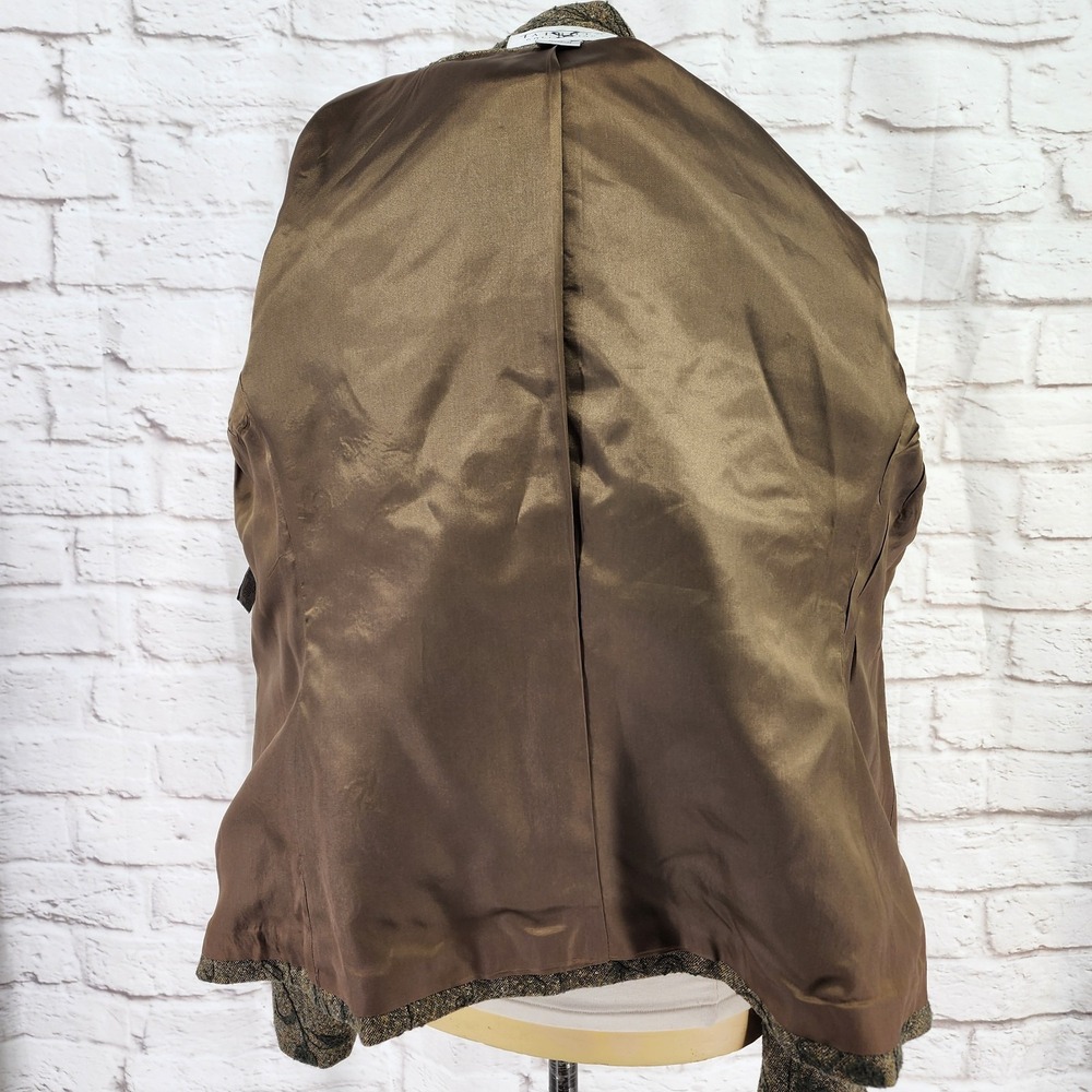 Vintage Talbots Silk Wool Blazer Jacket 10 Forest Fairy Earthy Mori Goblin Work - Picture 4 of 9